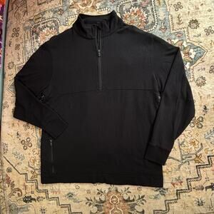 Tasc Lightweight Quarter Zip Black Pullover Sweatshirt Men's Size Medium Bamboo